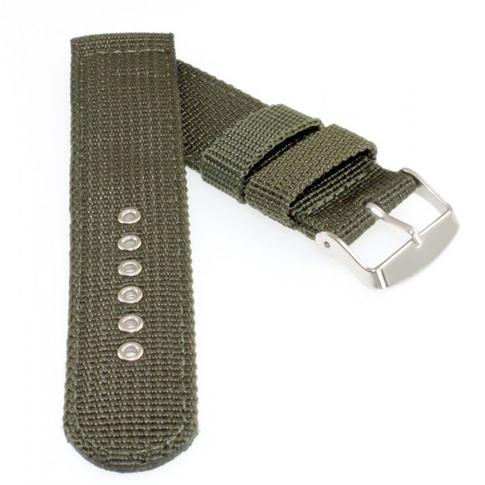 Uhren Armband textiles Durchzugsband Bond Armband 20 mm schwarz grau 007 # 8033 