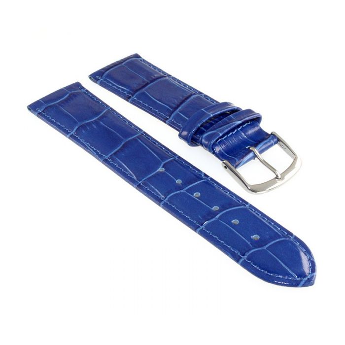 Feines Eulit Easy-Klick Alligator Uhrenarmband Modell Rainbow königs-blau 20 mm