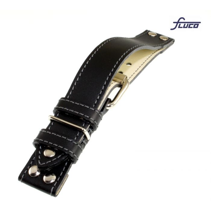 Easy-Klick Soft-Sattelleder Uhrenarmband Modell Texano schwarz 26 mm 