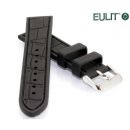 Eulit Alligator Kroko Silikonband schwarz 20 mm, Modell...