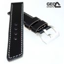 GEO-Straps Uhrenarmband Modell Snow-Calf schwarz 20 mm...