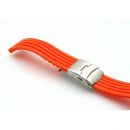 Silikon Uhrenarmband Modell Kreta orange 18 mm, Faltschließe