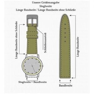 Echt Strauß Uhrenband Modell Liberty-FS grün 24 mm Faltschließe