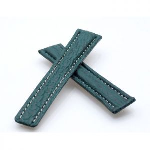 Echt Haifisch Uhrenband grün 22/20 mm kompatibel mit Breitling Faltschließe