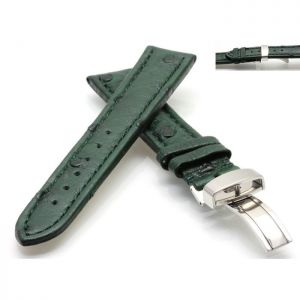 Echt Strauß Uhrenband Modell Liberty-FS grün 24 mm Faltschließe