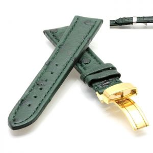Echt Strauß Uhrenband Modell Liberty-FS grün 20 mm Faltschließe