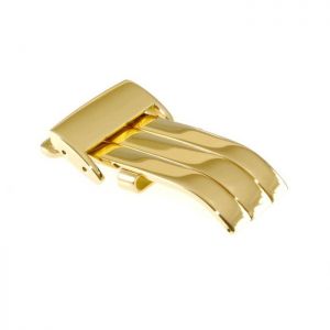 Faltschließe Edelstahl gold poliert BF-30, kompatibel zu Breitling Armbänder 18 mm