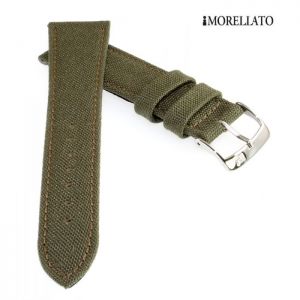 Morellato Canvas Textil Uhrenarmband Modell Cordura oliv 18 mm, wasserfest