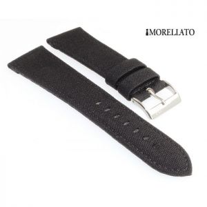 Morellato Canvas Textil Uhrenarmband Modell Cordura schwarz 20 mm, wasserfest