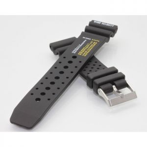Sport- Taucher-Uhrenband Kunststoff schwarz 22 mm Windtabelle