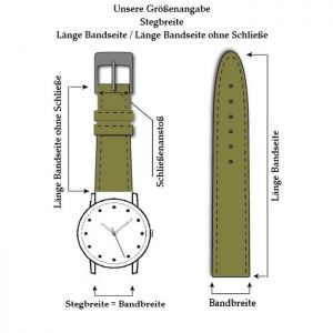 Büffelleder Uhrenarmband Modell Buffalo-XL dunkelbraun 22 mm