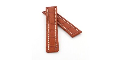 Rally Band - 24mm - Schwarz Mit Braune Naht