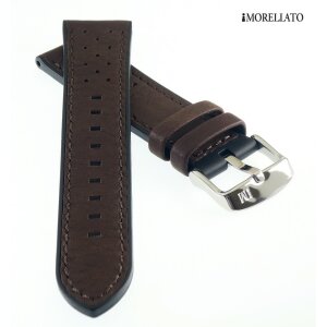 Morellato Hybrid Silikon-Leder Uhrenarmband Modell Flyboard braun-schwarz 20 mm