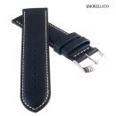 Morellato Microfaser-Leder Uhrenarmband Modell Alloro schwarz 22 mm, wasserfest