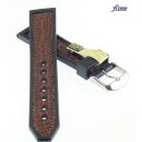 Fluco Hybrid Silikon-echt Alligator Uhrenarmband Modell Sydney cognac 22 mm