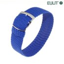 Eulit Perlon Durchzugs-Uhrenarmband Modell Panama königs-blau 16 mm