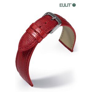 Eulit Teju-Eidechse Uhrenarmband Modell Tango rot 14 mm