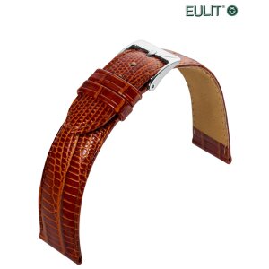 Eulit Teju-Eidechse Uhrenarmband Modell Tango cognac 18 mm