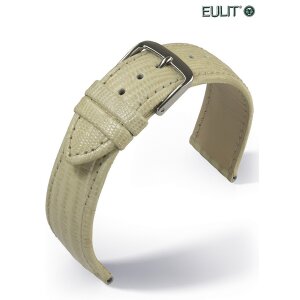Eulit Teju-Eidechse Uhrenarmband Modell Tango beige-creme 22 mm
