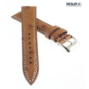 Herzog echt Strauß Uhrenarmband Modell Strauß-NL cognac-WN 17 mm