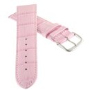 Feines Alligator Leder Uhrenarmband Modell Genf-71S XL-extralang rosa 22 mm