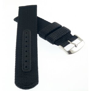 Canvas Textil Uhrenarmband Modell Vineo schwarz 24 mm