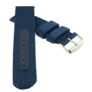 Canvas Textil Uhrenarmband Modell Vineo blau 18 mm