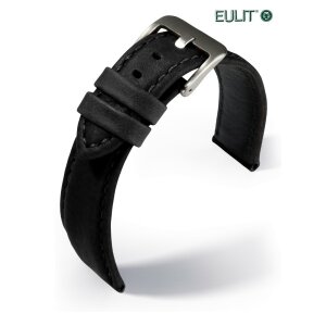 EULIT Rindleder Uhrenarmband Modell Montreal wasserfest schwarz 18 mm