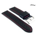 Diloy Premium Rallye Uhrenarmband Modell Formula Easy-Klick schwarz-RN 24 mm