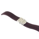 Silikon Uhrenarmband Modell Kreta braun 20 mm, Faltschließe