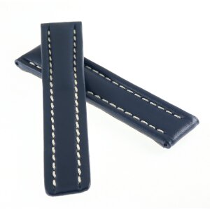 Kalbsleder Uhrenarmband Modell Glatt-FS-UTC blau 22-18 mm komp. Breitling UTC