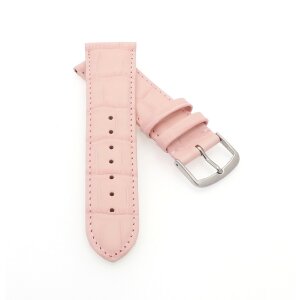Feines Alligator Uhrenarmband Modell Lausanne-XS rosa 22 mm