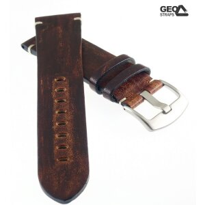 GEO-Straps Vintage Rindleder Uhrenarmband Modell Saigon mocca 18 mm