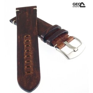 GEO-Straps Vintage Rindleder Uhrenarmband Modell Saigon mocca 22 mm