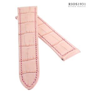 Alligator Ersatz-Uhrenarmband für Cartier Tank rosa 16/14 mm für Faltschließe