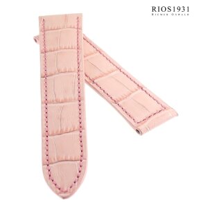 Alligator Ersatz-Uhrenarmband für Cartier Tank rosa 17/16 mm für Faltschließe