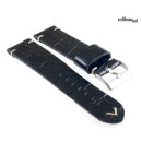 Diloy Premium Alligator Uhrenarmband Modell Brasil Easy-Klick schwarz 20 mm
