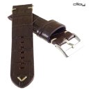 Diloy Premium Alligator Uhrenarmband Modell Brasil Easy-Klick mocca 22 mm