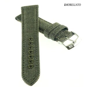 Morellato Stoff-Textil Uhrenarmband Modell Sisley grün-schwarz 18 mm