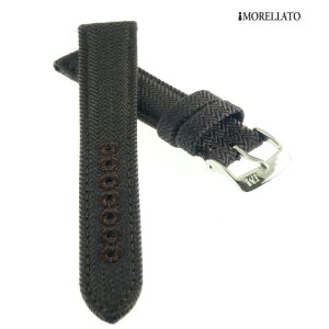Morellato Stoff-Textil Uhrenarmband Modell Sisley braun-schwarz 18 mm