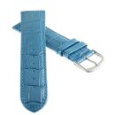 Feines Alligator Leder Uhrenarmband Modell Genf-71S NL petrol-blau 16 mm