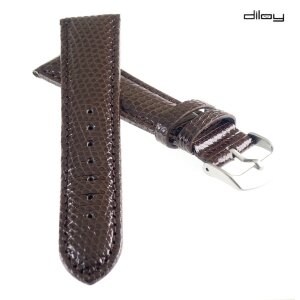 Diloy echt Eidechse Uhrenarmband Modell Sierra mocca-TiT 20 mm