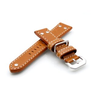 Flieger Style Uhrenarmband mit Bügel Modell Cavarust hellbraun 20 mm