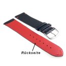 Echt Elch-Leder Uhrenarmband Modell Vancouver schwarz-rot 16 mm