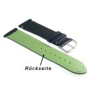 Echt Elch-Leder Uhrenarmband Modell Vancouver schwarz-grün 16 mm