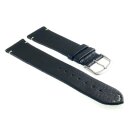 Echt Elch-Leder Uhrenarmband Modell Vancouver schwarz-grün 18 mm
