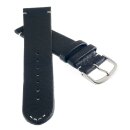 Echt Elch-Leder Uhrenarmband Modell Vancouver schwarz-weiß 20 mm