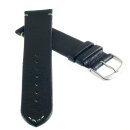 Echt Elch-Leder Uhrenarmband Modell Vancouver schwarz-grün 20 mm