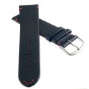 Echt Elch-Leder Uhrenarmband Modell Vancouver schwarz-rot...