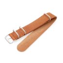 GEO-Straps Nato Leder Durchzugs-Uhrenarmband Modell Luma cognac 20 mm Nato Strap